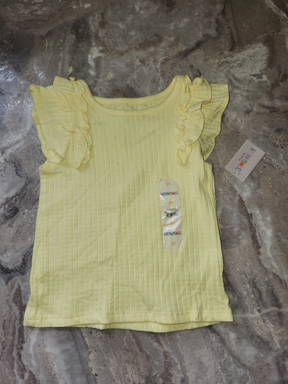 Garanimals Yellow Ribbed Ruffle Tank Top